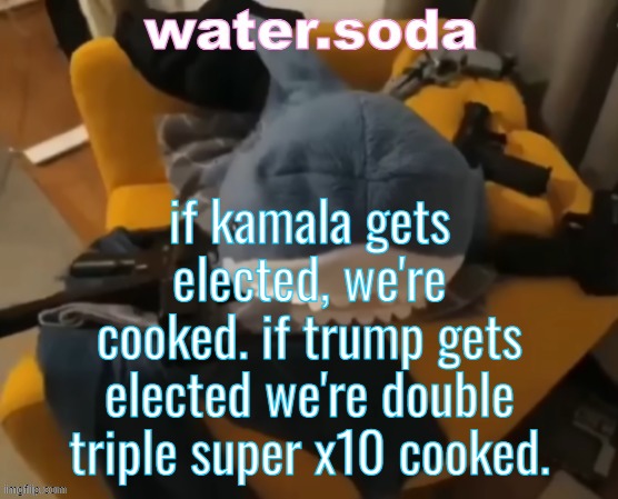 astolfo for president 2024 ❗❗ | if kamala gets elected, we're cooked. if trump gets elected we're double triple super x10 cooked. | image tagged in shart | made w/ Imgflip meme maker