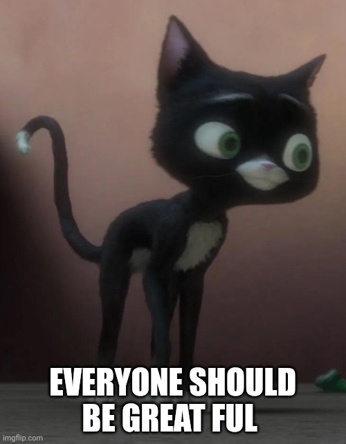 Everyone Should Be Great full | EVERYONE SHOULD BE GREAT FUL | image tagged in mittens,bolt,disney,cat,grumpy cat | made w/ Imgflip meme maker