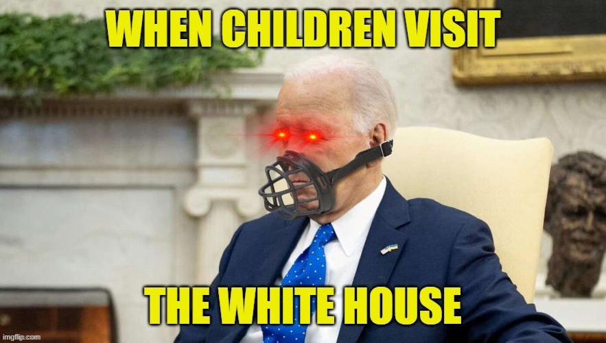 Joe Biden muzzle meme | image tagged in creepy joe biden,joe biden,memes,fun,dog | made w/ Imgflip meme maker