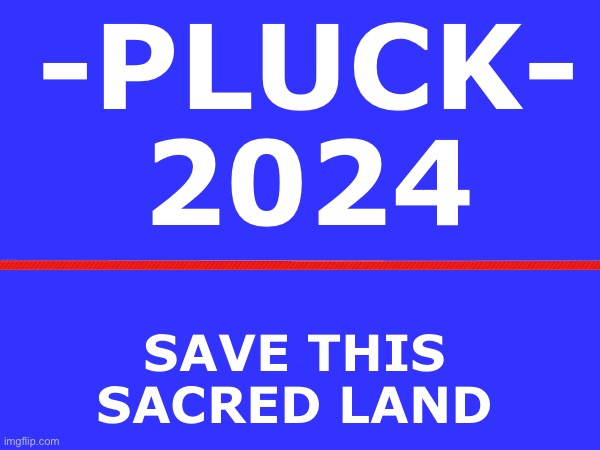 VOTE INDEPENDENT, BREAK THE 2 PARTY SYSTEM. | -PLUCK-
   2024; SAVE THIS SACRED LAND | made w/ Imgflip meme maker