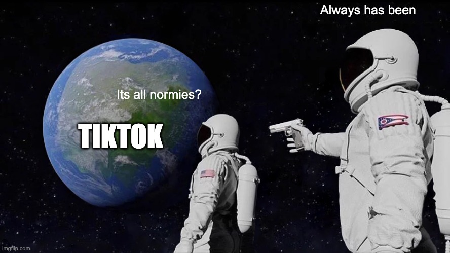 whos suprised | Always has been; Its all normies? TIKTOK | image tagged in memes,always has been | made w/ Imgflip meme maker