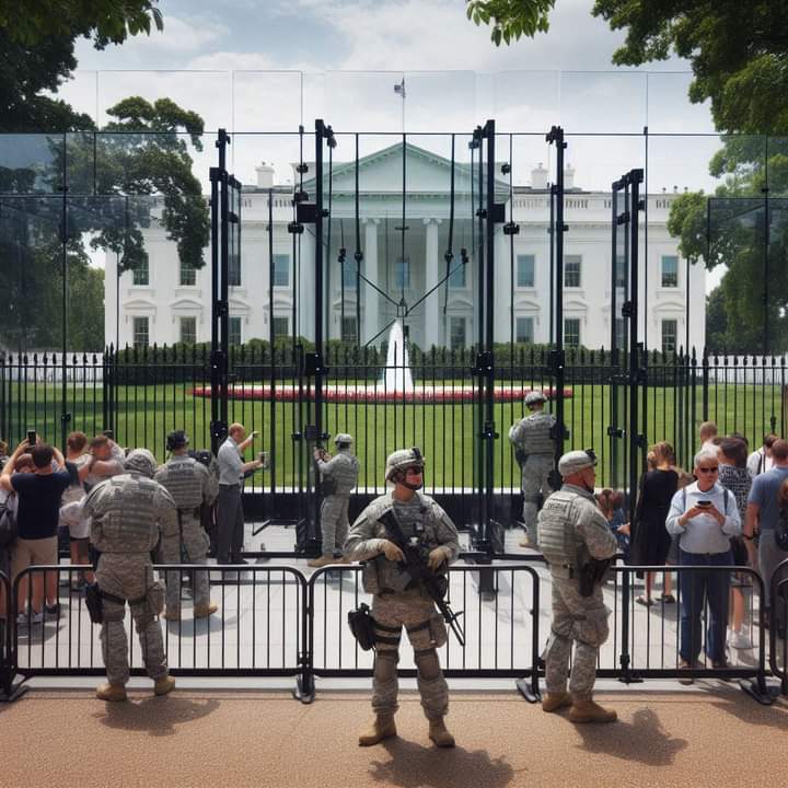 White House under guard Blank Meme Template