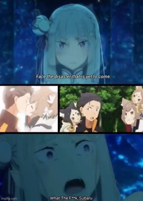 image tagged in re zero,emilia,subaru,felix | made w/ Imgflip meme maker