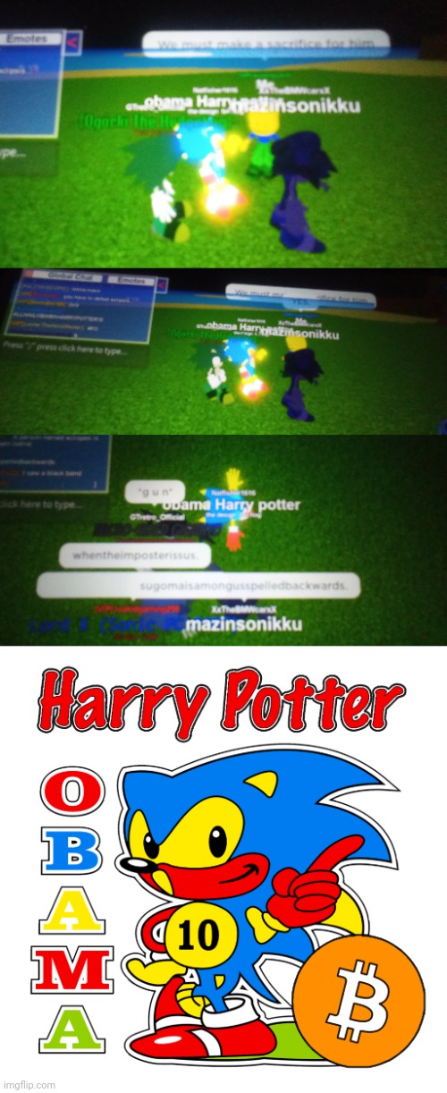 Throwback to when I played as harry potter Obama 10 the slerghoag in a sonic Roblox rp game | made w/ Imgflip meme maker