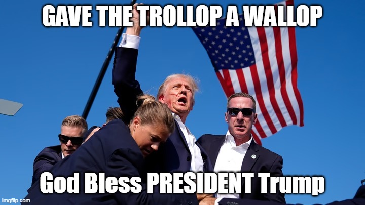 HUGE win for the GARBAGE PEOPLE | GAVE THE TROLLOP A WALLOP; God Bless PRESIDENT Trump | image tagged in god bless president trump meme | made w/ Imgflip meme maker