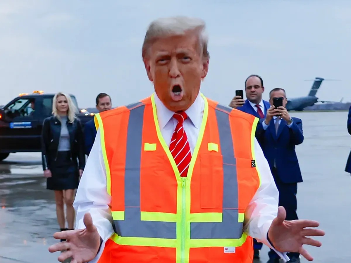 Trump orange vest Blank Meme Template