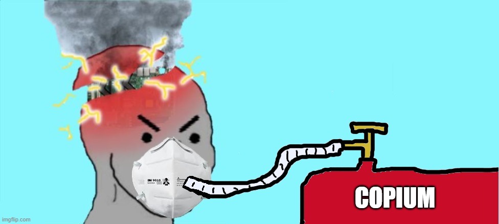 npc life support | COPIUM | image tagged in npc life support | made w/ Imgflip meme maker