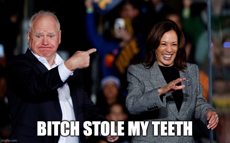 Kamala | BITCH STOLE MY TEETH | image tagged in kamala harris | made w/ Imgflip meme maker