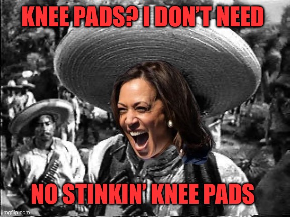 Badges | KNEE PADS? I DON’T NEED NO STINKIN’ KNEE PADS | image tagged in badges | made w/ Imgflip meme maker