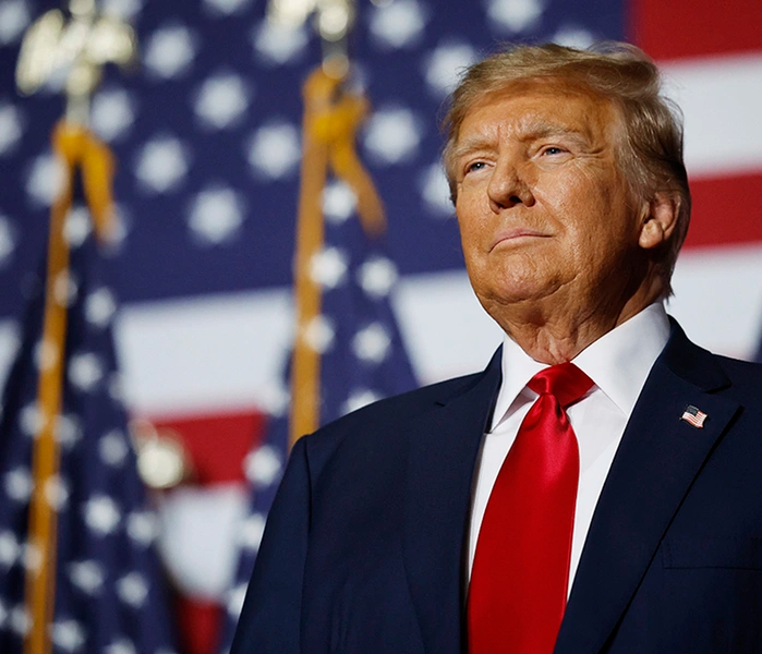 Donald Trump with flags Blank Meme Template