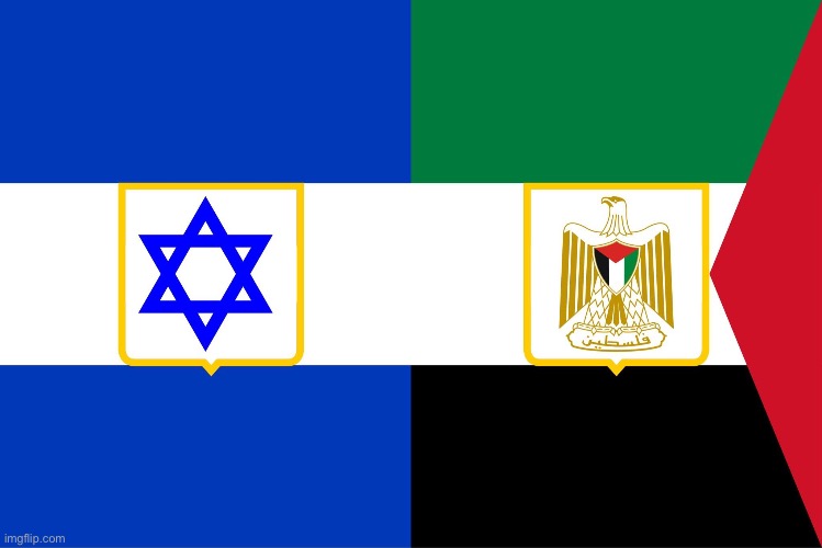 Peace for Israel and Palestine flag because neutrality is the best | made w/ Imgflip meme maker