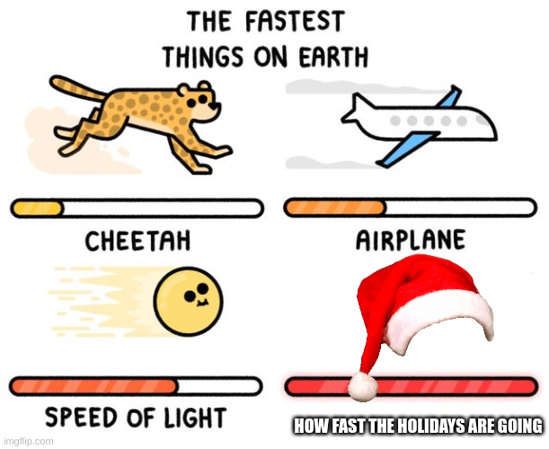 AAAAAAAA (don't let Mariah Carey defrost) | HOW FAST THE HOLIDAYS ARE GOING | image tagged in fastest thing possible | made w/ Imgflip meme maker