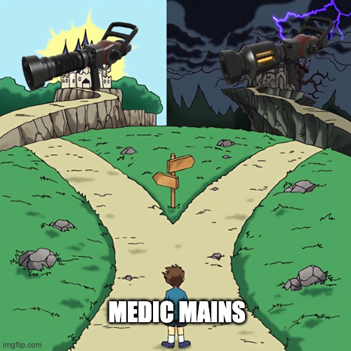 two castles | MEDIC MAINS | image tagged in two castles | made w/ Imgflip meme maker