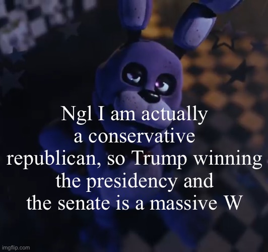 Now for the house to tip over… | Ngl I am actually a conservative republican, so Trump winning the presidency and the senate is a massive W | image tagged in goofster | made w/ Imgflip meme maker