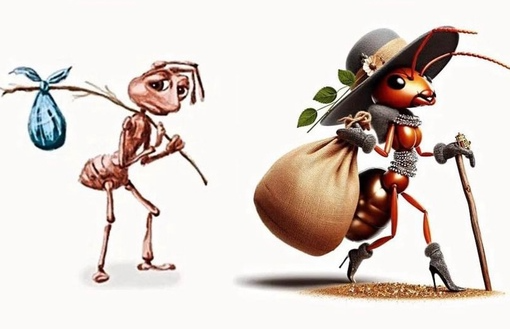 High Quality Ant with bindle sad vs rich Blank Meme Template