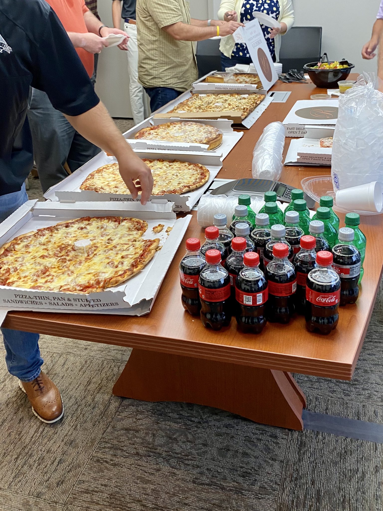 Work pizza party Blank Meme Template