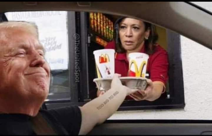 Hobama at McDonalds with Trump Blank Meme Template