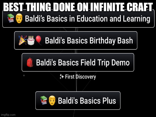 infinite craft | BEST THING DONE ON INFINITE CRAFT | image tagged in infinite craft,baldi's basics | made w/ Imgflip meme maker