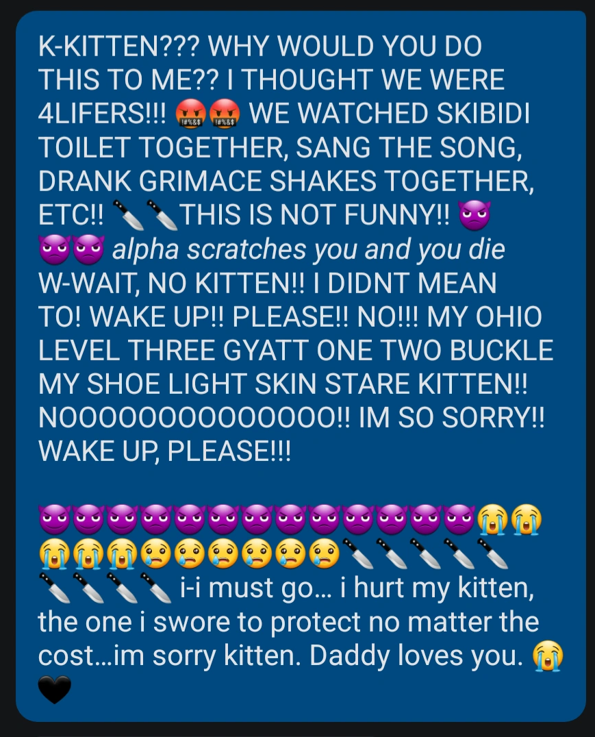 discord kitten brainrot copypasta Blank Meme Template