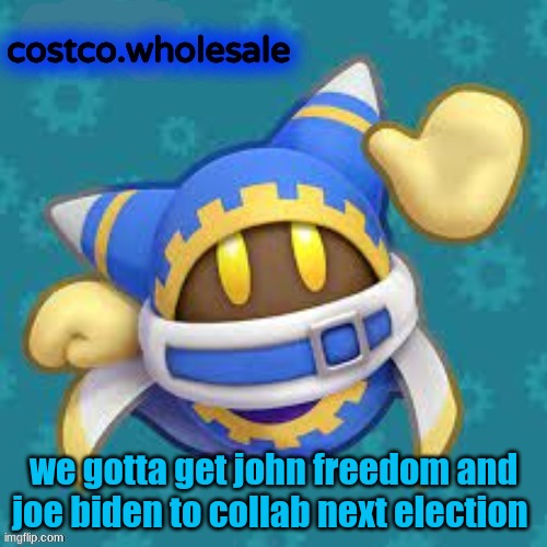 no like seriously its been less then 24 hours and my grandparents are already getting emails saying they might not be eligible f | we gotta get john freedom and joe biden to collab next election | image tagged in gthingy | made w/ Imgflip meme maker