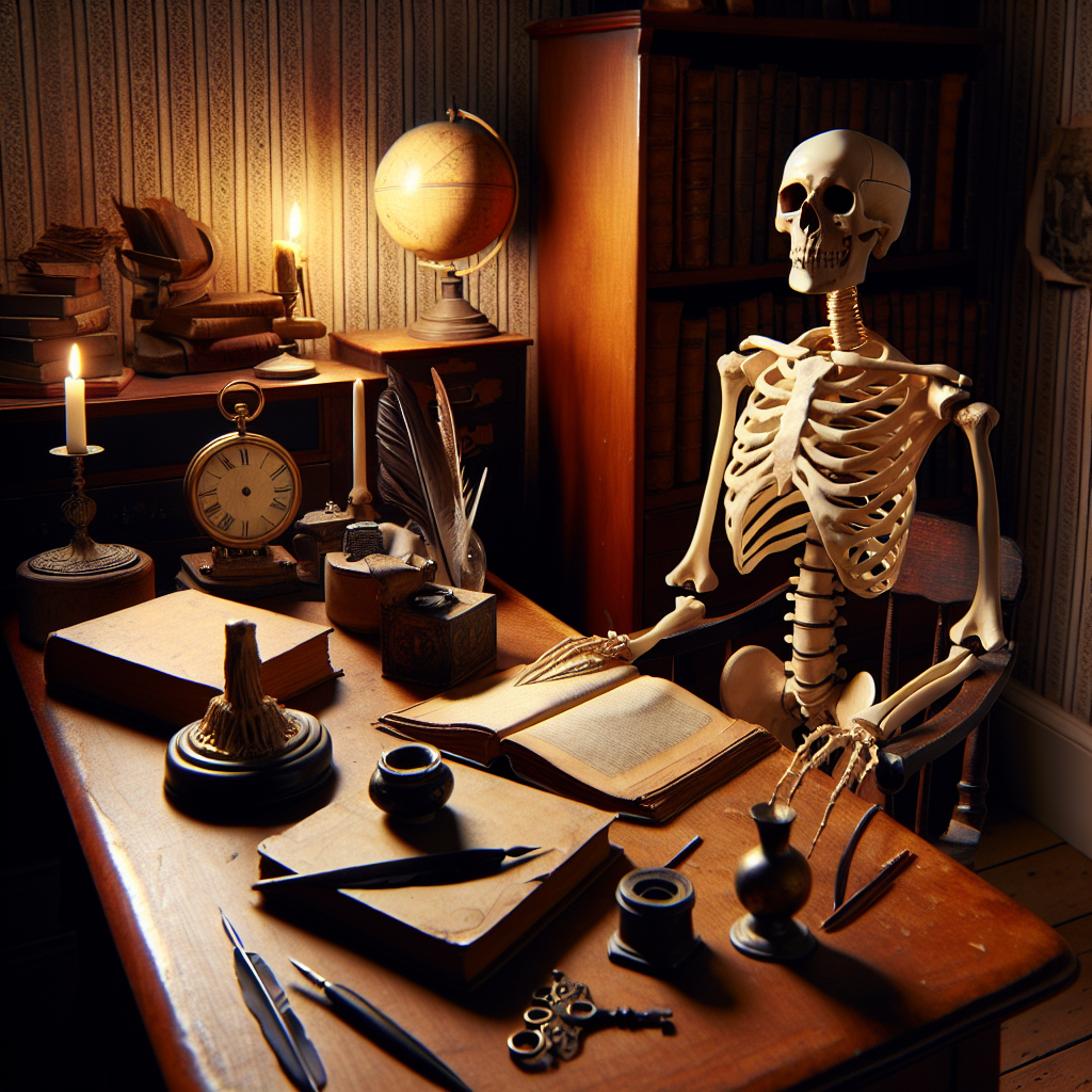 an english teacher skeleton waiting in the desk Blank Meme Template