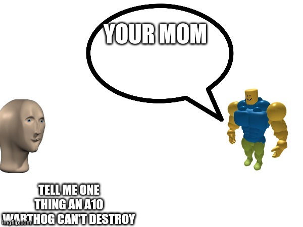 Use my template | YOUR MOM | image tagged in a10 warthog can't destroy | made w/ Imgflip meme maker