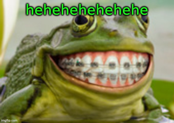 Frog Smile | hehehehehehehe | image tagged in frog smile | made w/ Imgflip meme maker