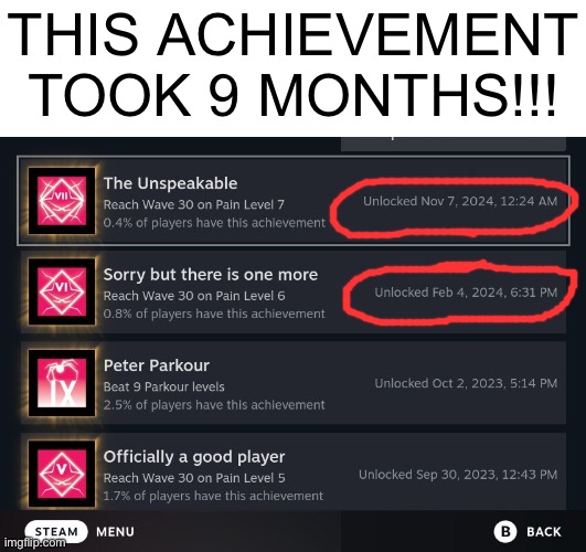THIS ACHIEVEMENT
TOOK 9 MONTHS!!! | made w/ Imgflip meme maker