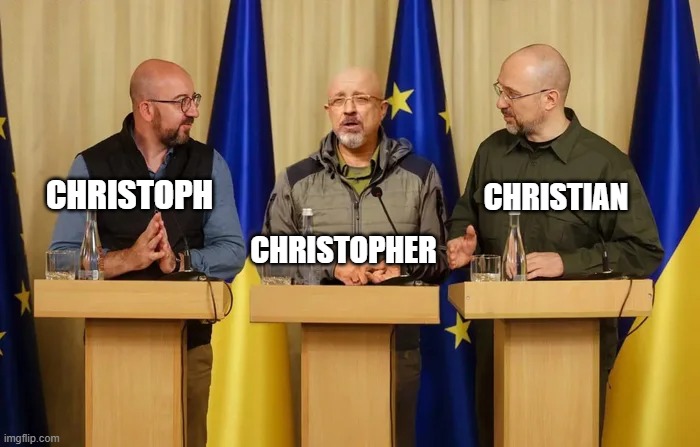 The same | CHRISTOPH; CHRISTIAN; CHRISTOPHER | image tagged in christian | made w/ Imgflip meme maker