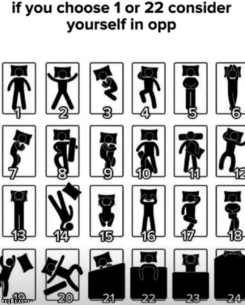 Which One Or Ones are You? | image tagged in sleeping positions,this shit crazy,found this,which one are you | made w/ Imgflip meme maker