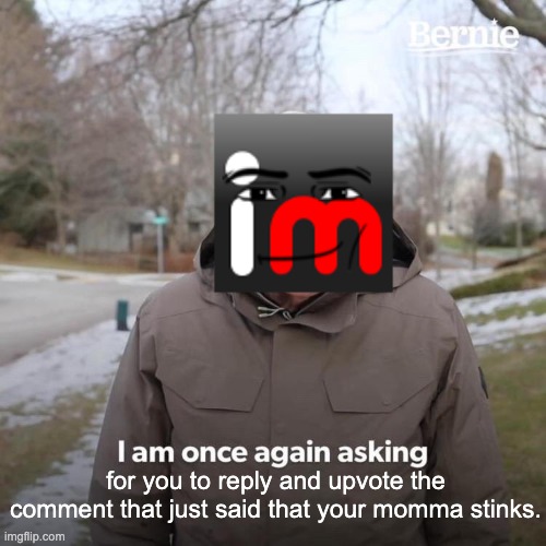 True. | for you to reply and upvote the comment that just said that your momma stinks. | image tagged in bernie i am once again asking for your support,yo momma | made w/ Imgflip meme maker