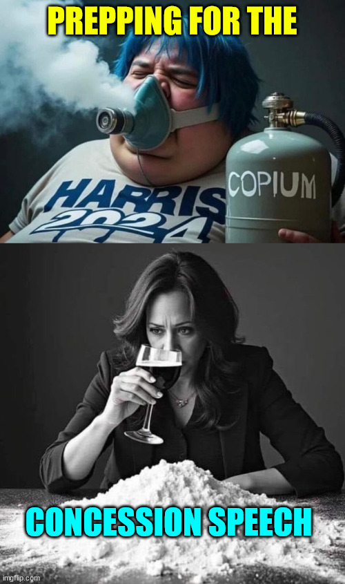 dem concession speech prepping...  She wasn't hiding... honest... | PREPPING FOR THE; CONCESSION SPEECH | image tagged in kamala harris,preps for concession speech,her cult preps too | made w/ Imgflip meme maker