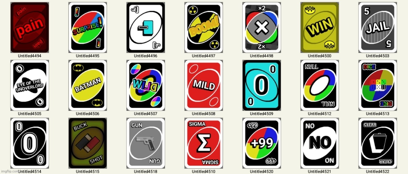 Imagine a game of uno with all of these cards | made w/ Imgflip meme maker