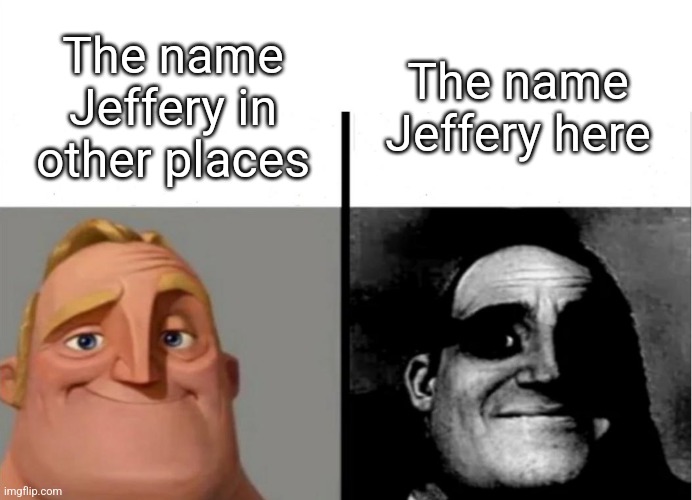 Teacher's Copy | The name Jeffery here; The name Jeffery in other places | image tagged in teacher's copy | made w/ Imgflip meme maker