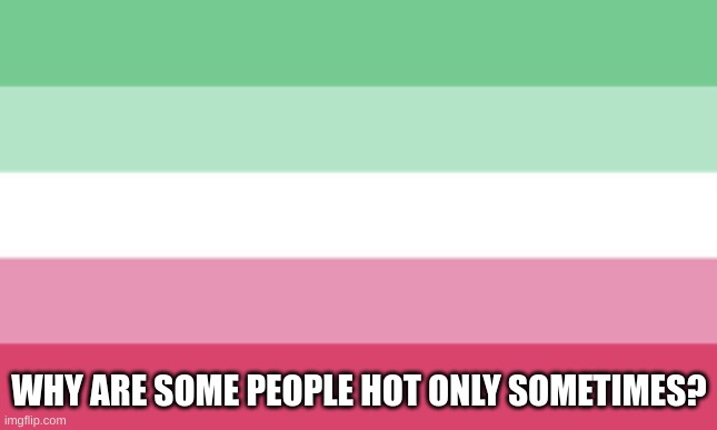 ABROSEXUAL MEMES | WHY ARE SOME PEOPLE HOT ONLY SOMETIMES? | image tagged in abrosexual memes | made w/ Imgflip meme maker