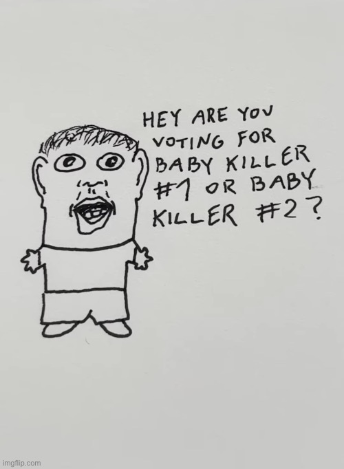 So homies, which baby killer did you voted? | image tagged in politics,liberals,conservatives,usa,election,memes | made w/ Imgflip meme maker