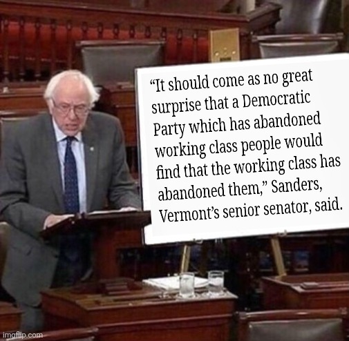 Bernie explains it all | image tagged in bernie sanders poster,election 2024,what the hell happened here,democrats,democratting,arrogant rich | made w/ Imgflip meme maker