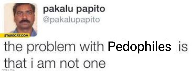 the problem with X is that I am not one | Pedophiles | image tagged in the problem with x is that i am not one | made w/ Imgflip meme maker
