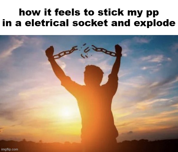 hello sigma police? we got a based person over here | how it feels to stick my pp in a eletrical socket and explode | image tagged in break out | made w/ Imgflip meme maker