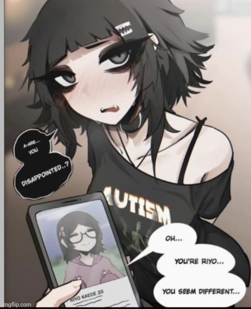 It's written on her shirt | made w/ Imgflip meme maker