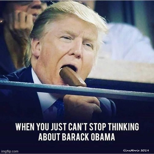 Can't lick Obama | image tagged in trump,obama,funny memes | made w/ Imgflip meme maker