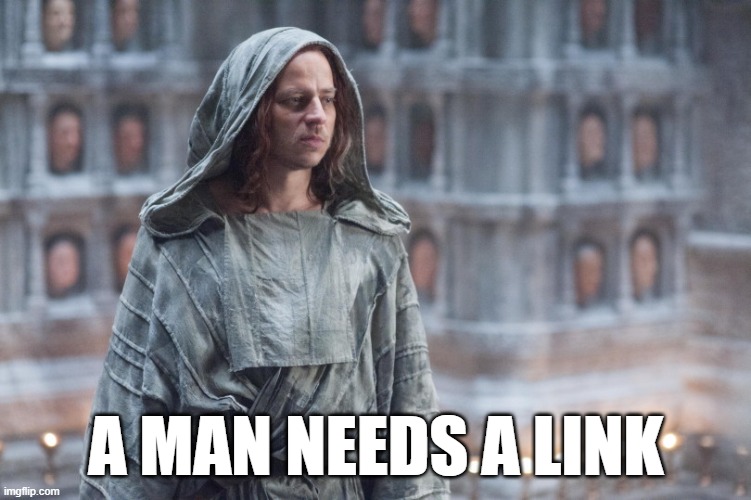 a man needs a link | A MAN NEEDS A LINK | image tagged in many faced god | made w/ Imgflip meme maker