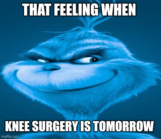 That feeling when | THAT FEELING WHEN KNEE SURGERY IS TOMORROW | image tagged in that feeling when | made w/ Imgflip meme maker