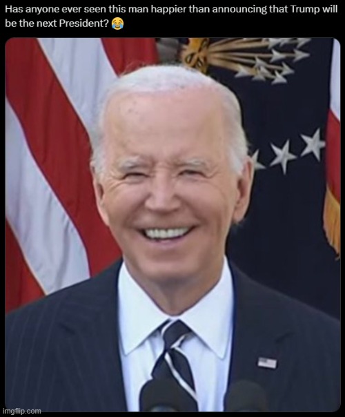 The biggest winner of the election | image tagged in smilin biden,donald trump,kamala harris | made w/ Imgflip meme maker