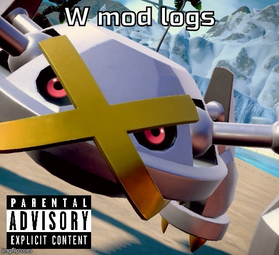 Awesome shiny metagross temp | W mod logs | image tagged in awesome shiny metagross temp | made w/ Imgflip meme maker
