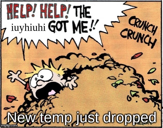 new temp just dropped | iuyhiuhi; New temp just dropped | image tagged in help help the x got me | made w/ Imgflip meme maker