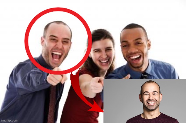 Holy shit murr impractical joker | image tagged in pointing and laughing | made w/ Imgflip meme maker