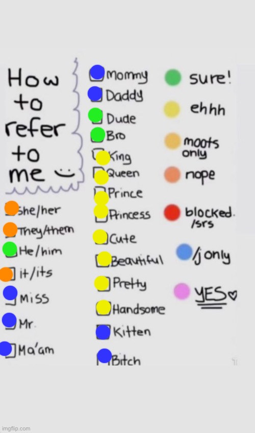 How To Refer To Me :) | image tagged in how to refer to me | made w/ Imgflip meme maker