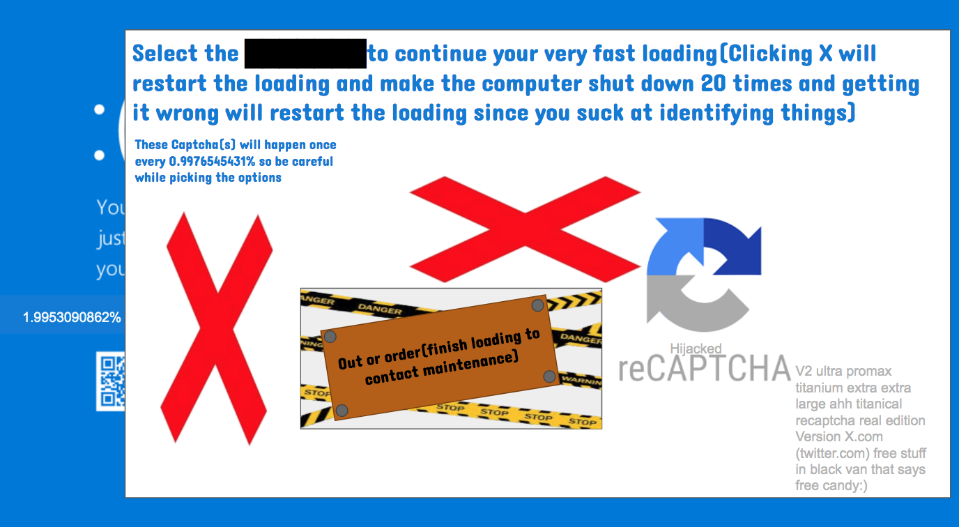 BSOD Captcha version 2 Blank Meme Template