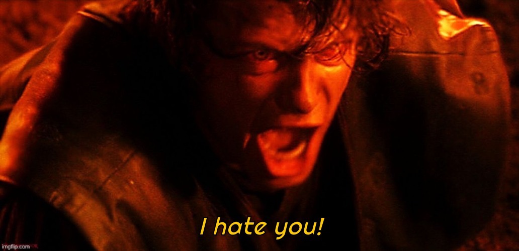 I hate you! | image tagged in i hate you | made w/ Imgflip meme maker